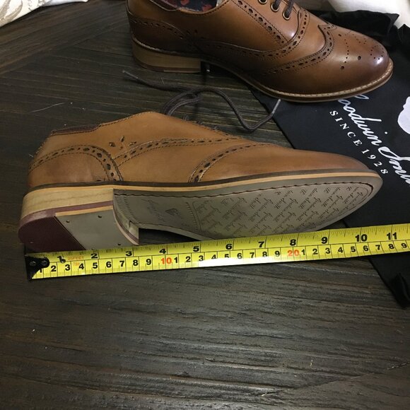 NWT Genuine Leather Cognac Oxford Wingtip Brogues - Picture 12 of 16